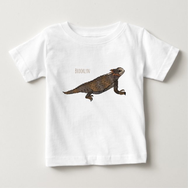 Camiseta Ilustração de desenho de lagarto com horda-regal (Frente)