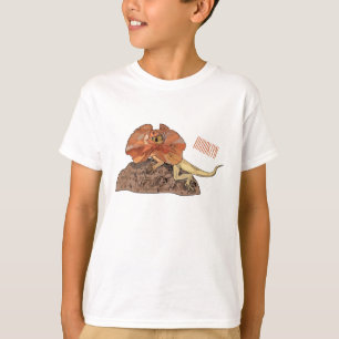 Camiseta Ilustração de desenho de lagarto de pescoço frito
