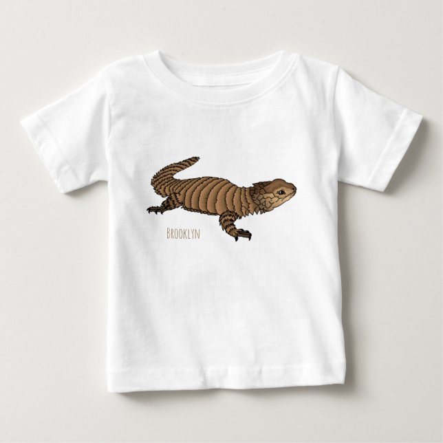 Camiseta Ilustração de desenho de lagarto girado por Armadi (Frente)