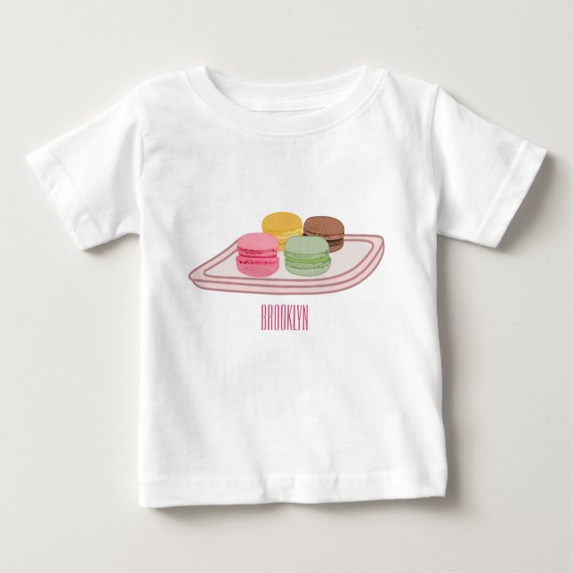Camiseta Ilustração de desenho de Macaron (Frente)
