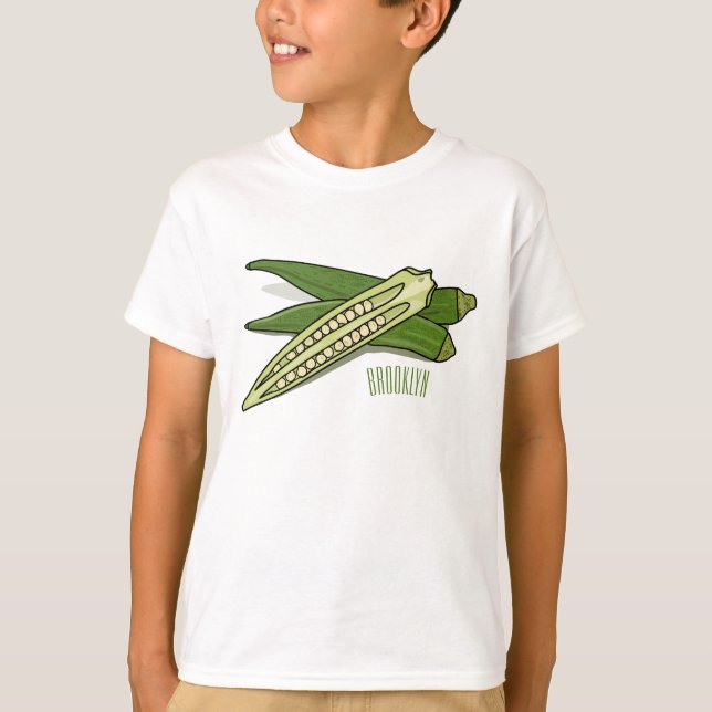Camiseta Ilustração de desenho de Okra (Frente)