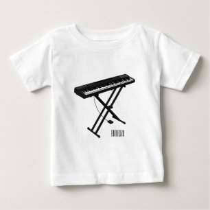 Camiseta Ilustração de desenho de piano de teclado