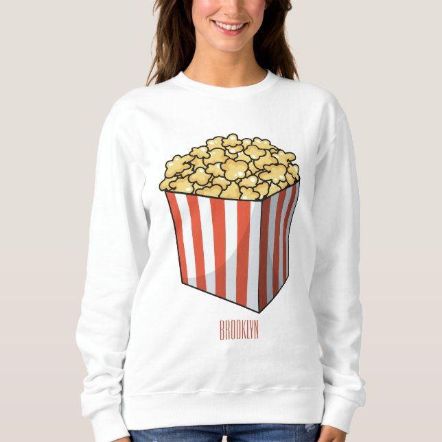 Camiseta Ilustração de desenho de pipoca (Frente)
