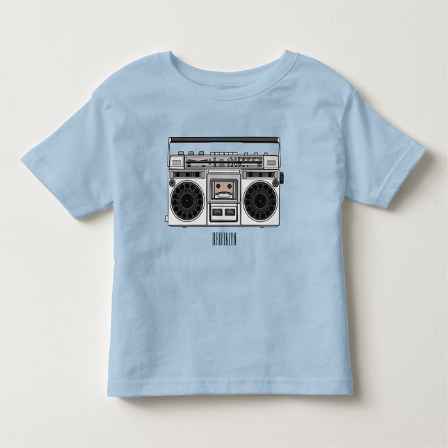 Camiseta Ilustração de desenho de rádio (Frente)