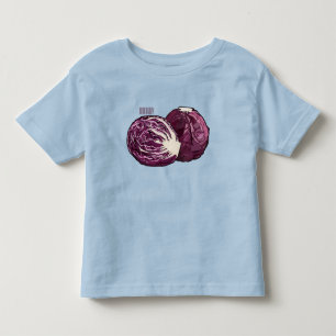 Camiseta Ilustração de desenho de repolho vermelho