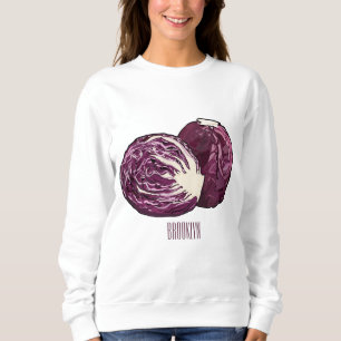 Camiseta Ilustração de desenho de repolho vermelho