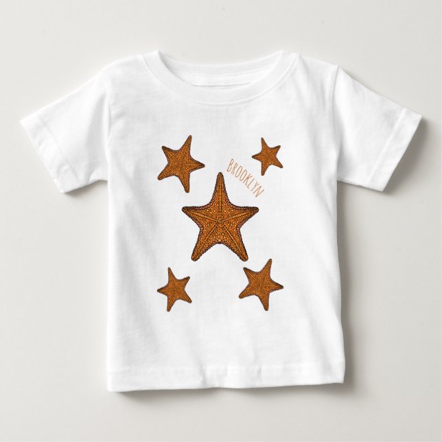 Camiseta Ilustração de desenho de Starfish (Frente)