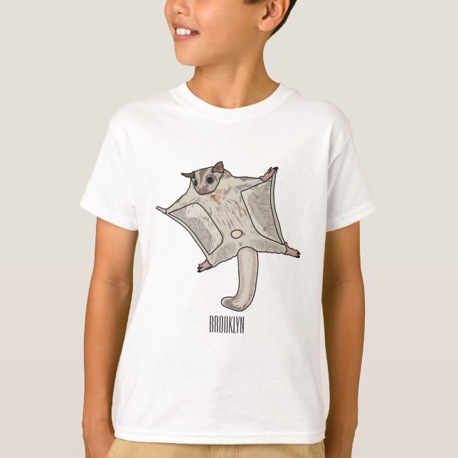 Camiseta ilustração de desenho de sugar glider (Frente)