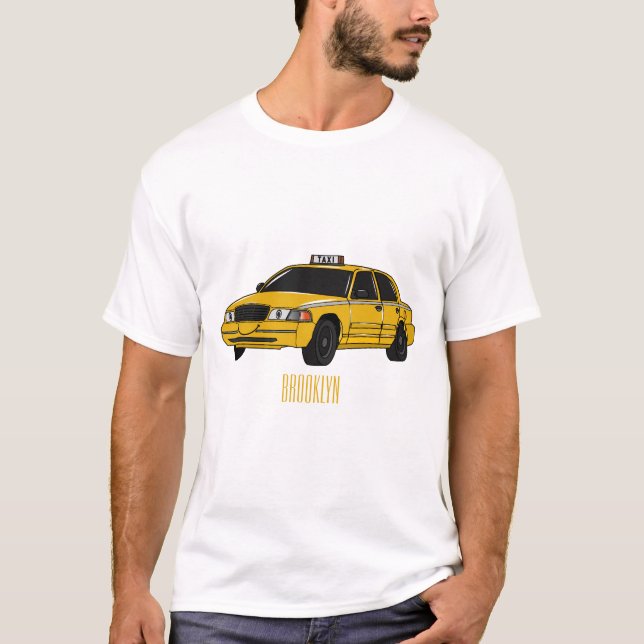 Camiseta Ilustração de desenho de táxi (Frente)