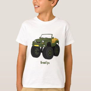 Camiseta Ilustração de desenho de um caminhão monstro verde