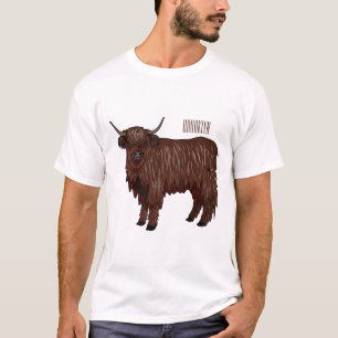 Camiseta ilustração de desenho de vaca highland