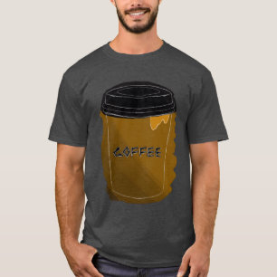Camiseta Ilustração de desenho de xícara de café presente