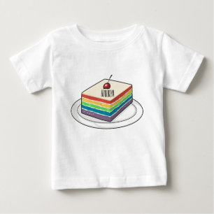 Camiseta Ilustração de desenho do bolo-arco-íris