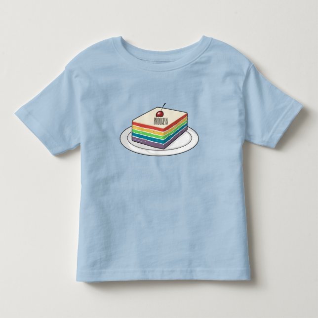 Camiseta Ilustração de desenho do bolo-arco-íris (Frente)