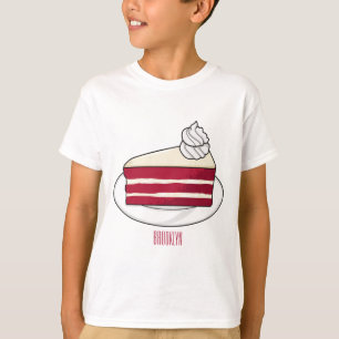 Camiseta Ilustração de desenho do bolo de veludo vermelho
