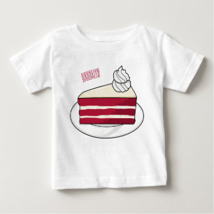 Camiseta Ilustração de desenho do bolo de veludo vermelho