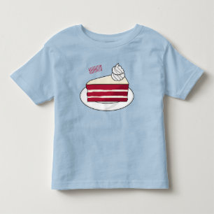 Camiseta Ilustração de desenho do bolo de veludo vermelho
