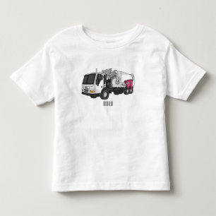 Camiseta Ilustração de desenho do caminhão de lixo