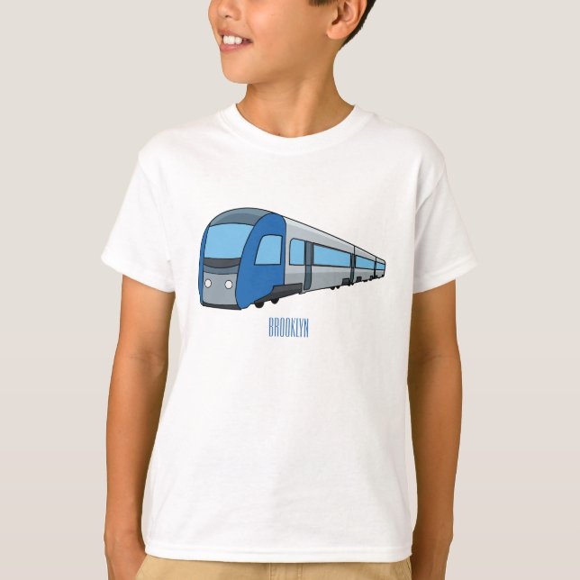Camiseta Ilustração de desenho do comboio elétrico (Frente)