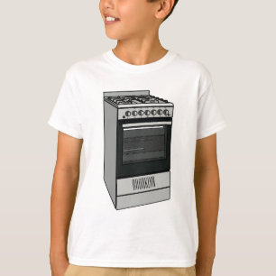 Camiseta Ilustração de desenho do fogão elétrico