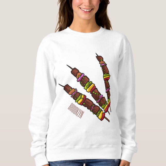 Camiseta Ilustração de desenho do Kebab ou kabob (Frente)