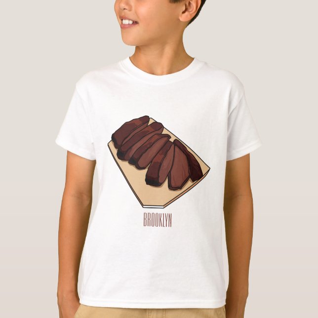 Camiseta Ilustração de desenho do peito de carne (Frente)