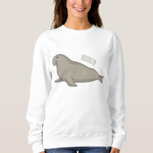 Camiseta Ilustração de desenho do selo elefante
