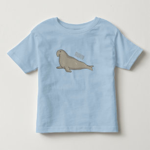 Camiseta Ilustração de desenho do selo elefante