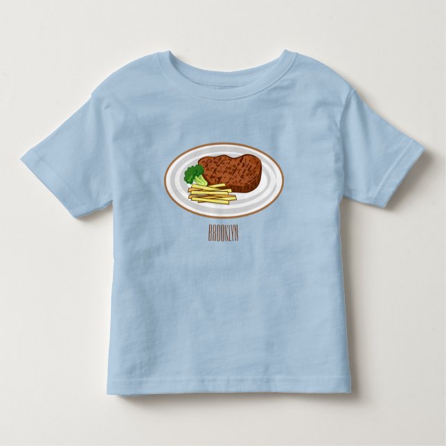 Camiseta Ilustração de desenho em bife (Frente)