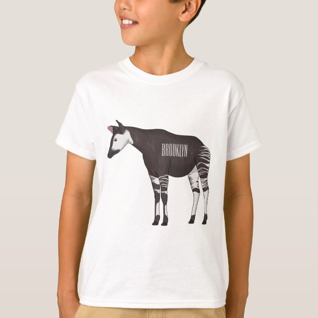 Camiseta Ilustração de desenho em Okapi (Frente)