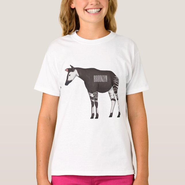 Camiseta Ilustração de desenho em Okapi (Frente)