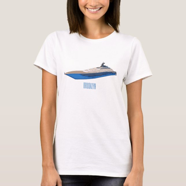 Camiseta Ilustração de desenho em Yacht (Frente)