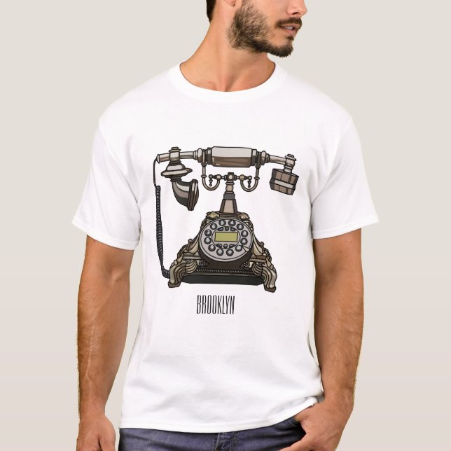 Camiseta Ilustração de desenho telefônico (Frente)