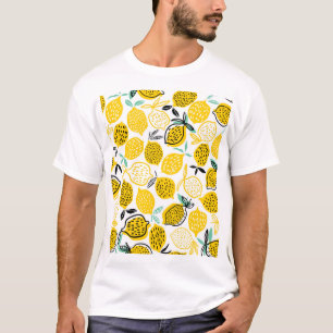 Camiseta Ilustração de Design de Lemon Summer Vintage