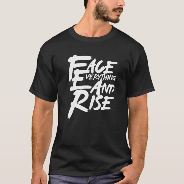 Camiseta Ilustração de Design Gráfico Face Everything & Ris (Frente)