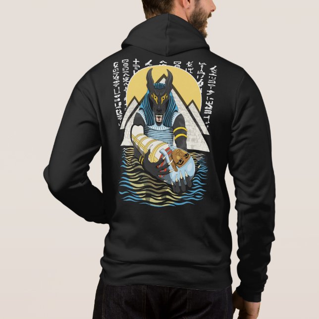 Camiseta Ilustração de Deus Egípcio Anubis (Verso)