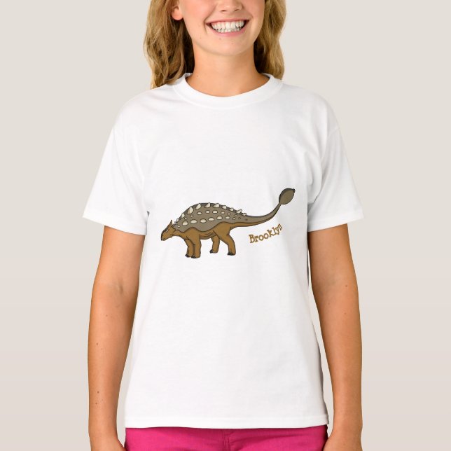 Camiseta Ilustração de dinossauro blindado Ankylosaurus (Frente)