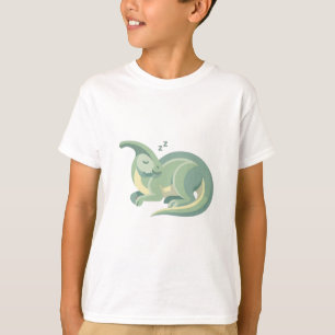 Camiseta Ilustração de Dinossauro Fofo Dormindo Passado M