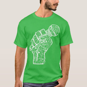 Camiseta Ilustração de Dispositivos Eletrônicos de Microfon