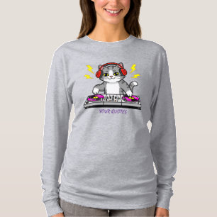 Camiseta Ilustração de DJ Gato Desenho Animado - Amante de
