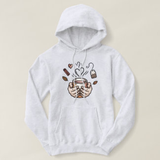 Camiseta Ilustração de Doodle de Xícara de Chá de Outono