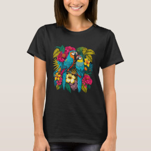 Camiseta Ilustração De Duas Peças Tropicais Cercadas Por