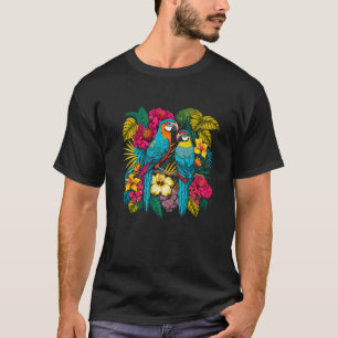 Camiseta Ilustração De Duas Peças Tropicais Cercadas Por