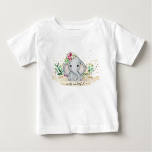 Camiseta Ilustração de Elefante de Bebê - 