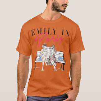 Camiseta Ilustração de Emily em Paris Melhor Amigos Jornal 