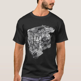 Camiseta Ilustração De Engenharia De Uma Via Motor De Corri