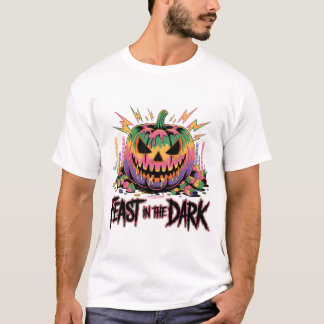 Camiseta Ilustração de Estação de Spooky Vibrante