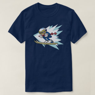Camiseta Ilustração de estilo de anime do Skier alpino Jogo