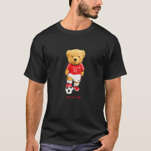 Camiseta Ilustração de estilo de chute inicial de futebol d