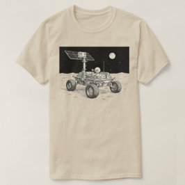 Camiseta Ilustração de Exploração do Rover Lunar
